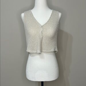 Sadie & Sage Cream Knit Cropped Tank